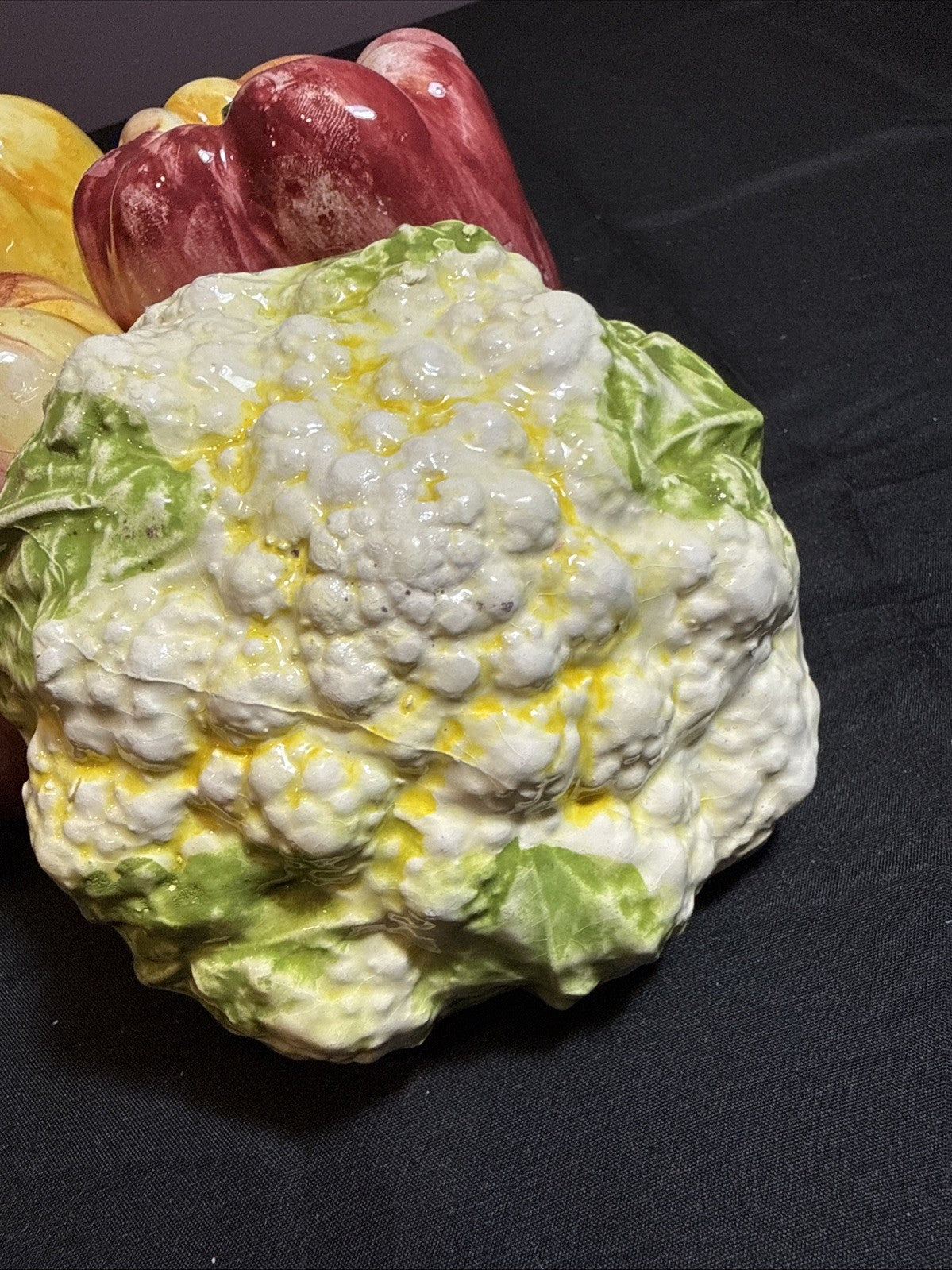 Vintage Ceramiche ABC Bassano vegetables Set Of 5, Garlic, Peppers, Cauliflower