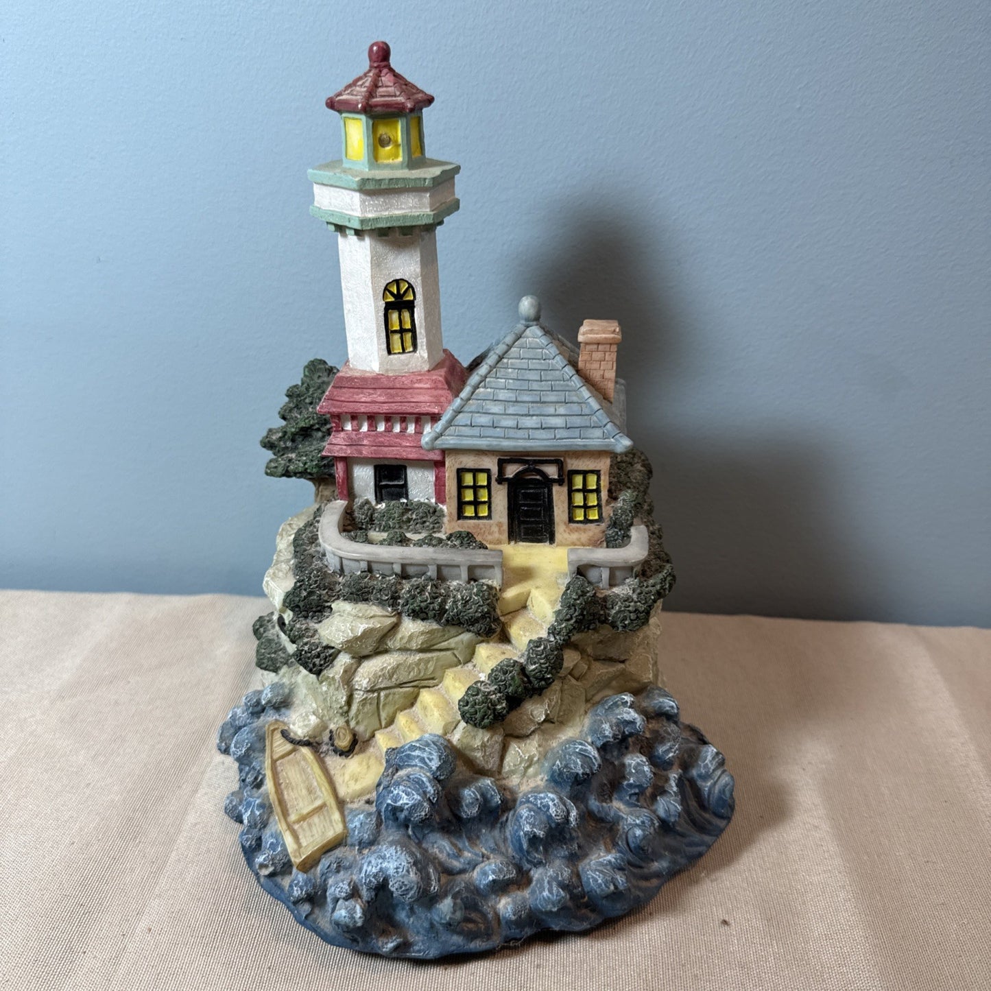 Nautical Lighthouse Tabletop Night Light Ocean Sounds 9x7x6 Harbor Beach Decor