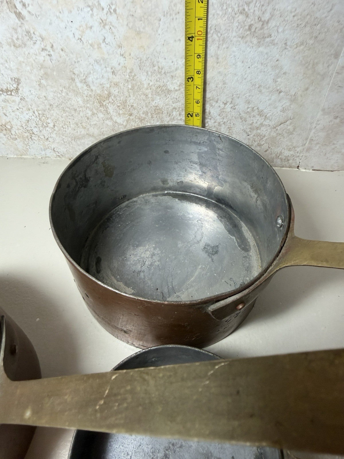 Vintage Copper Cookware Pot Pan Mixing Bowl Measuring Cup Ladle Skimmer Kitchen