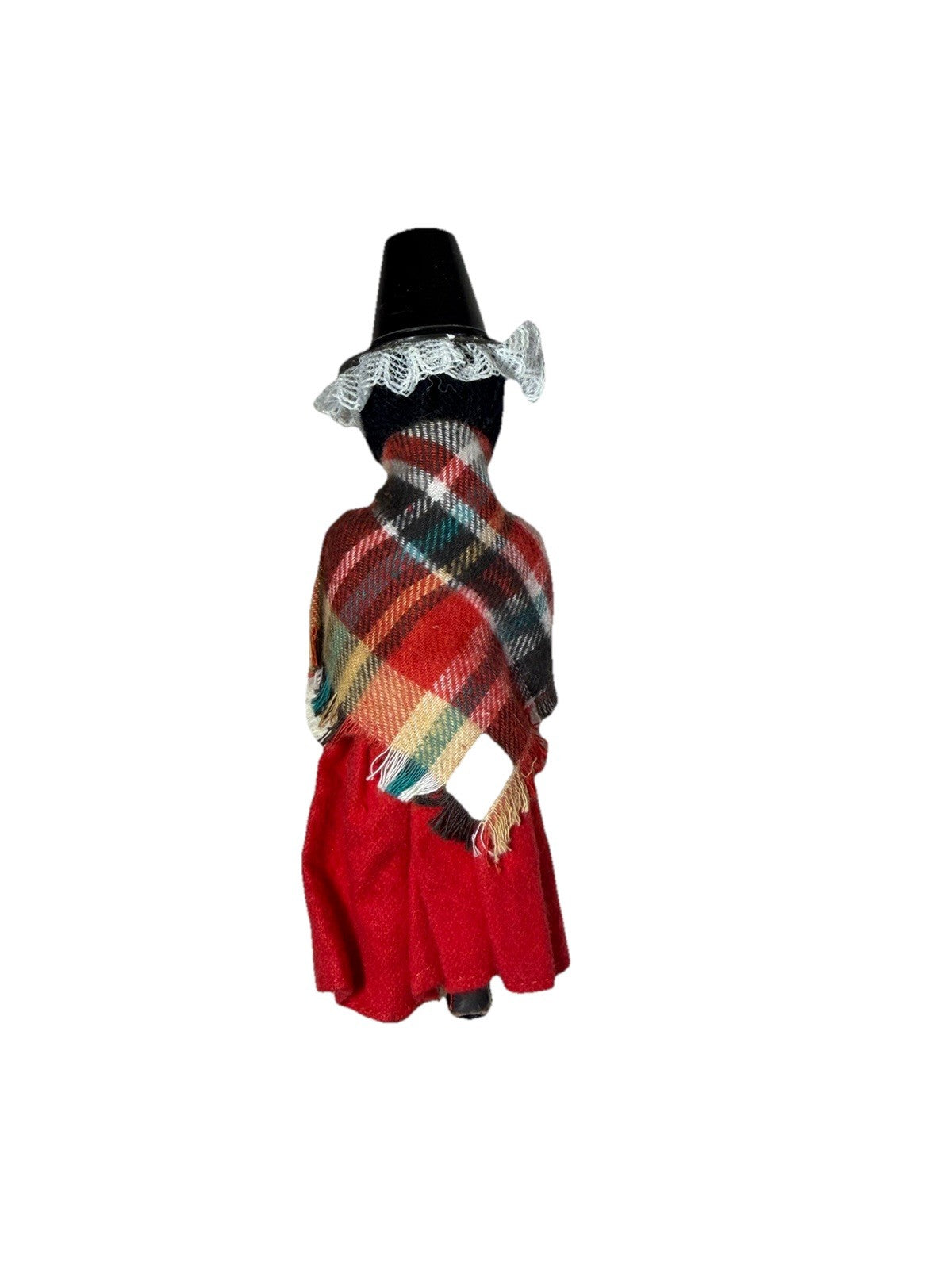 Vintage Welsh Lady Doll Figurine National Costume Sleepy Eyes Dress