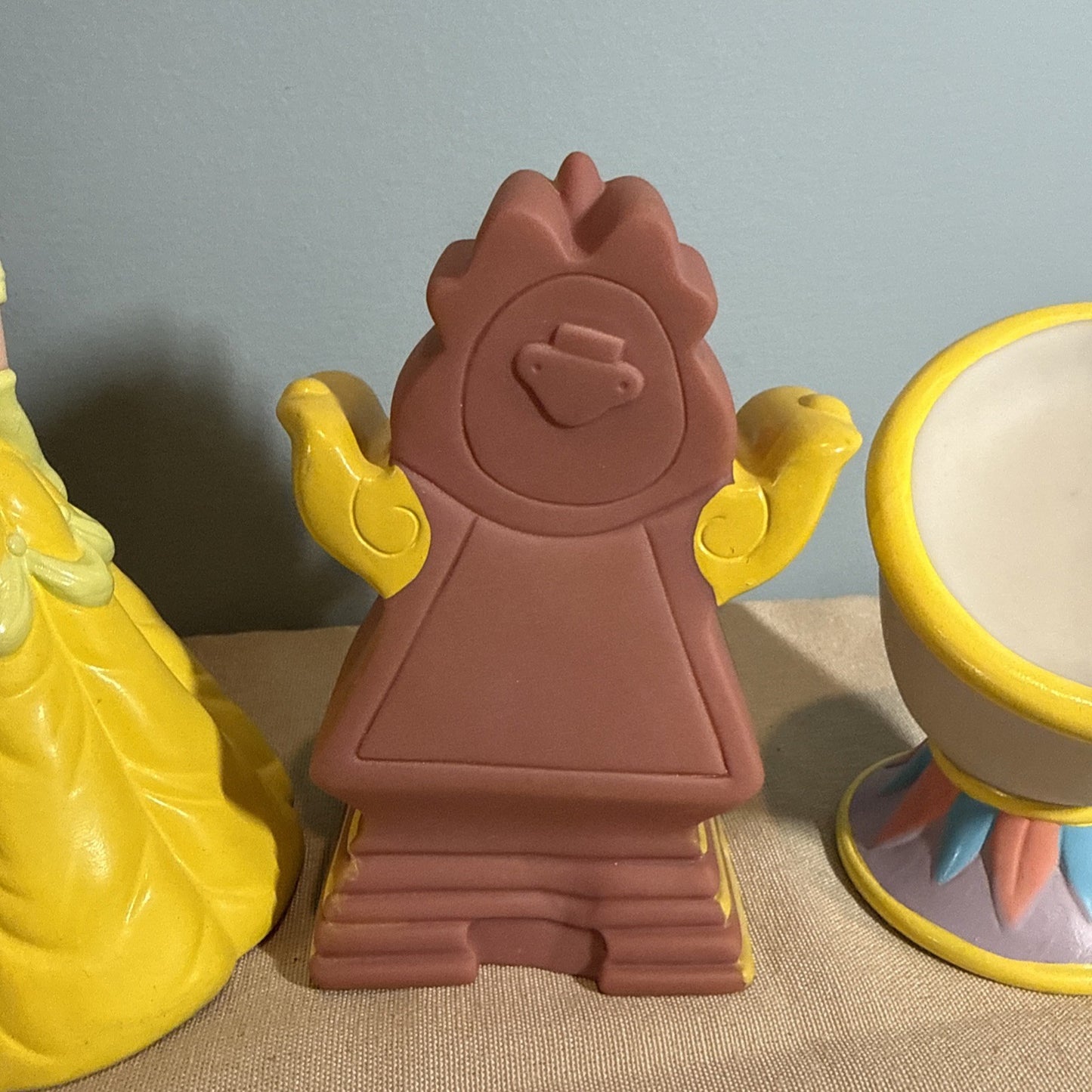 1992 Pizza Hut Beauty And The Beast Hand Puppets Disney Lot Of 4 Vintage