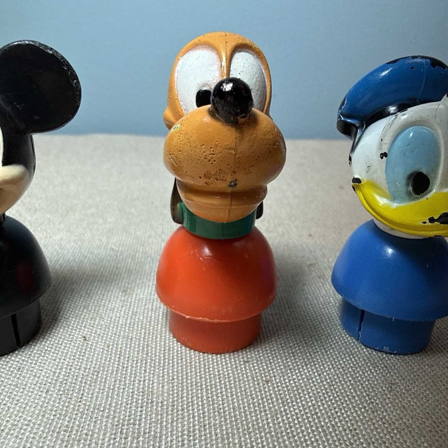 Vintage ILLCO Disney Little People Mickey Pluto Donald Lot
