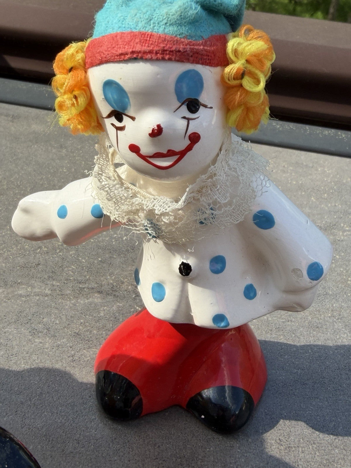 Vintage Circus Clown Ceramic Figurines Especially For Sophia Ann Hand Painted