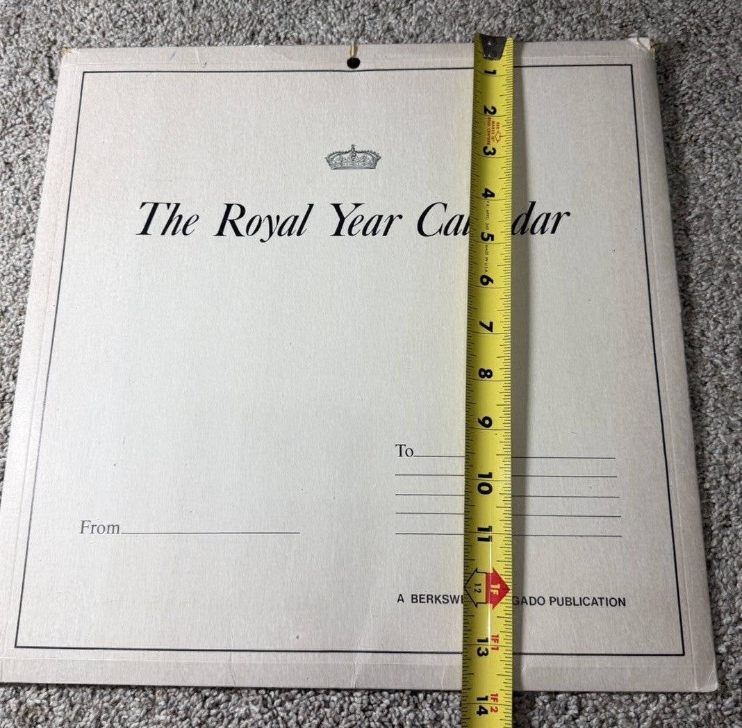 Vintage 1982 Royal Year Calendar Prince Charles Princess Diana Wales
