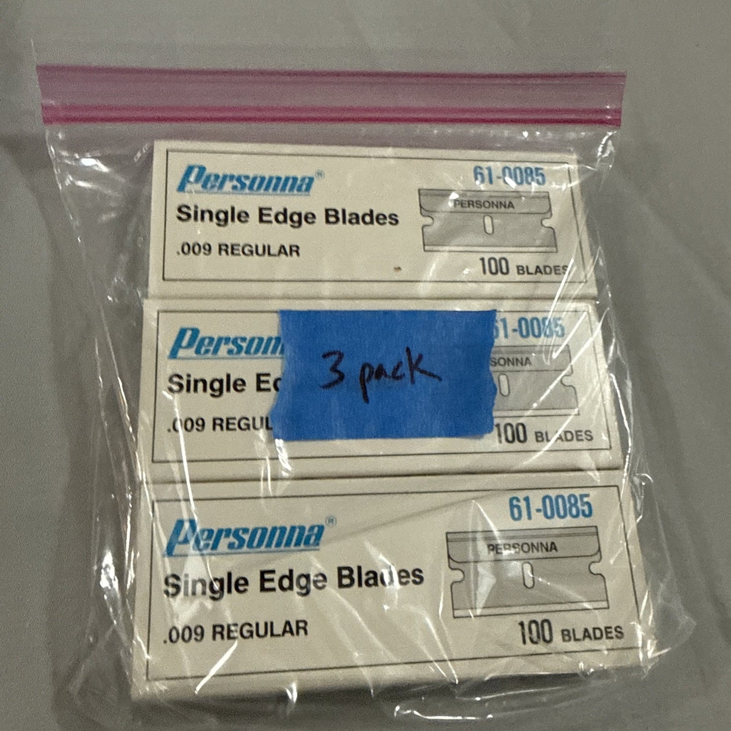 Personna 61-0085 Single Edge Blades .009 Carbon Steel 3 Pack 300 Count