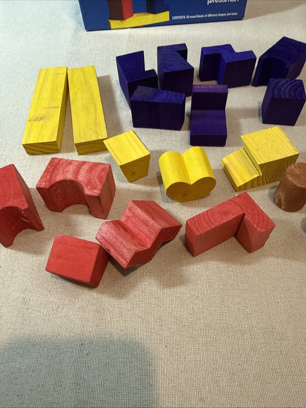 Vintage 1992 Pressman Blockhead Game Complete Wooden Blocks Original Box