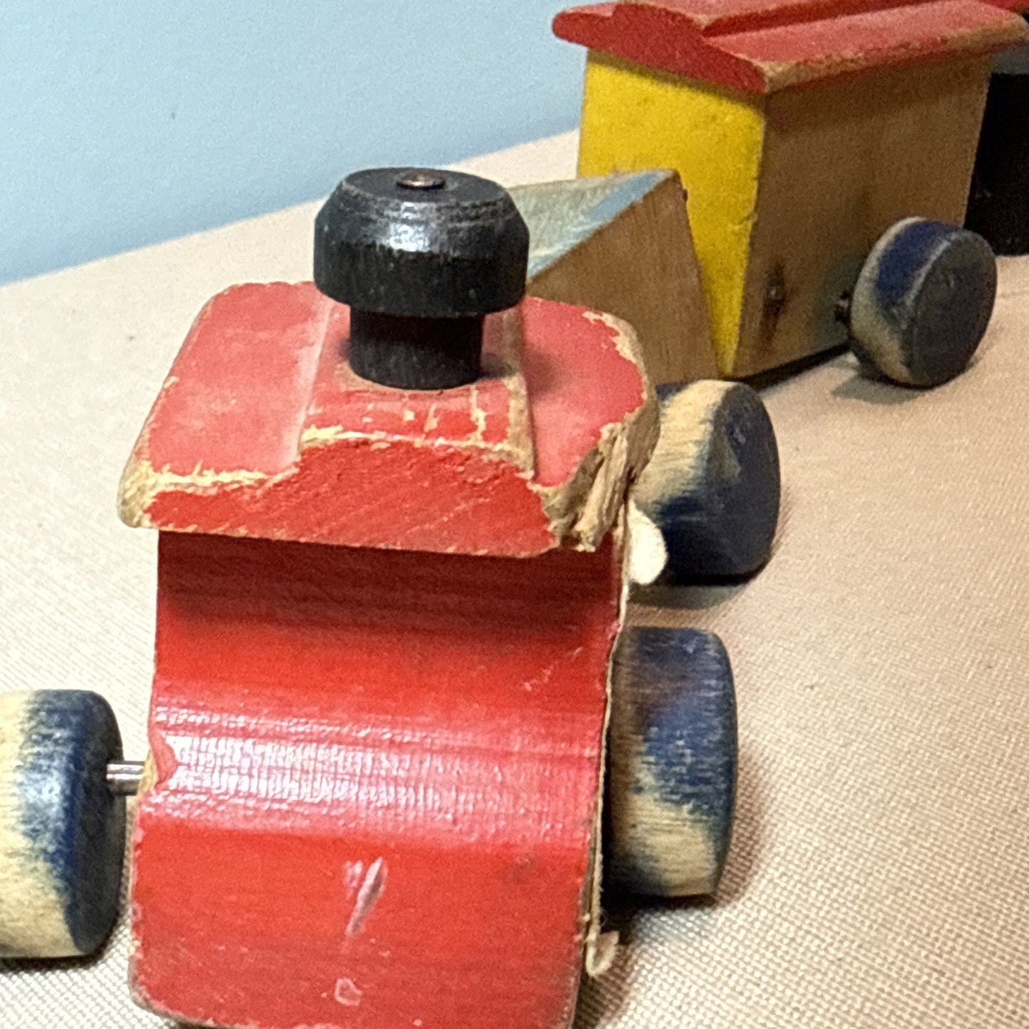 Vintage Fisher Price #215 Choo Choo Train Pull Toy 1950s Wooden Classic