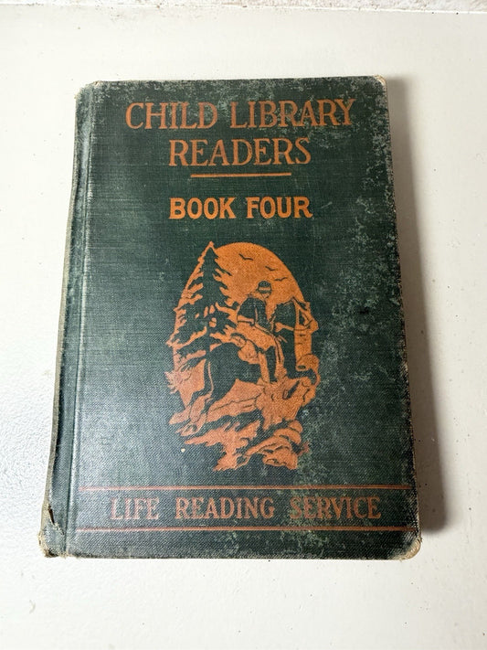 1924 Child Library Readers Book Four William H Elson Antique Illustrated School