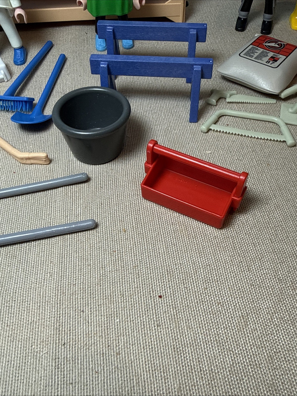 Playmobil Construction Site Figure Lot Scaffold Tools Painter Accessories