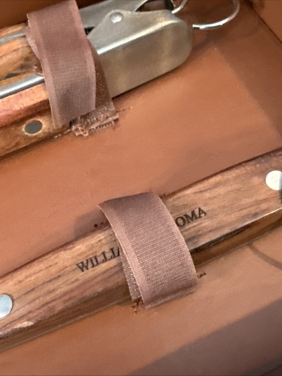 Williams Sonoma 5 Piece BBQ Grill Tool Set Stainless Steel Wood Case New