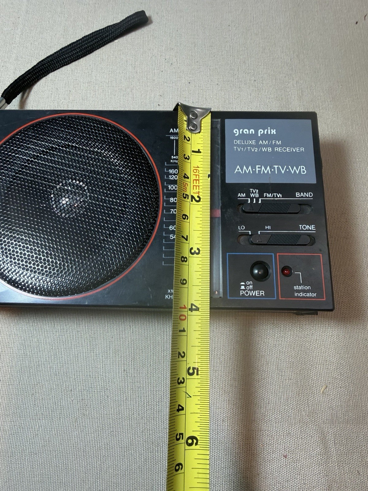 Vintage Gran Prix A303 AM FM TV Weather Band Portable Radio Receiver Working