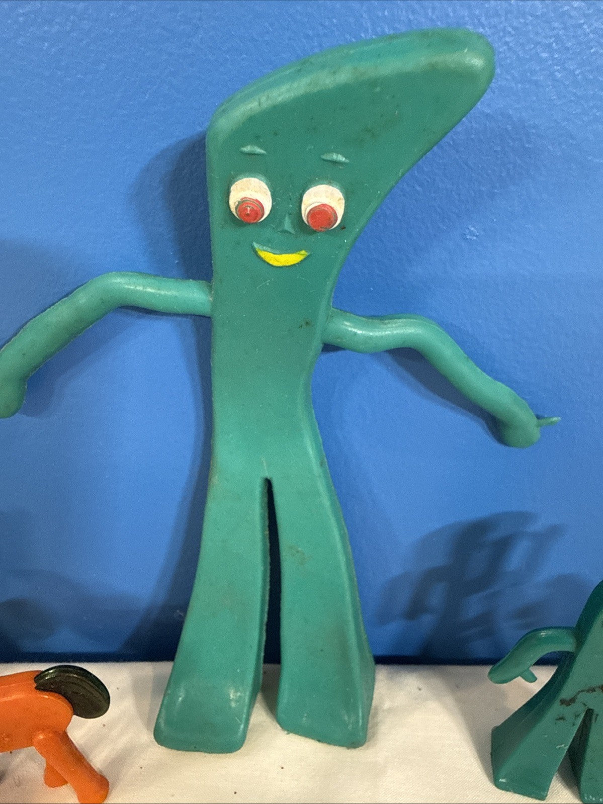 Vintage Gumby Figures Prema Toys Hong Kong Bendable Characters 1980s Lot of 6