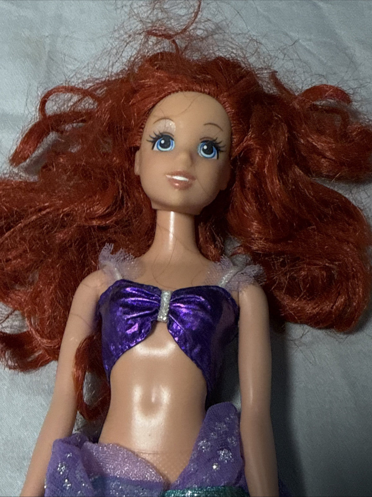 Lot of 4 Disney Princess Dolls Anna Tiana 2 Ariel With Outfits and Mermaid Tail