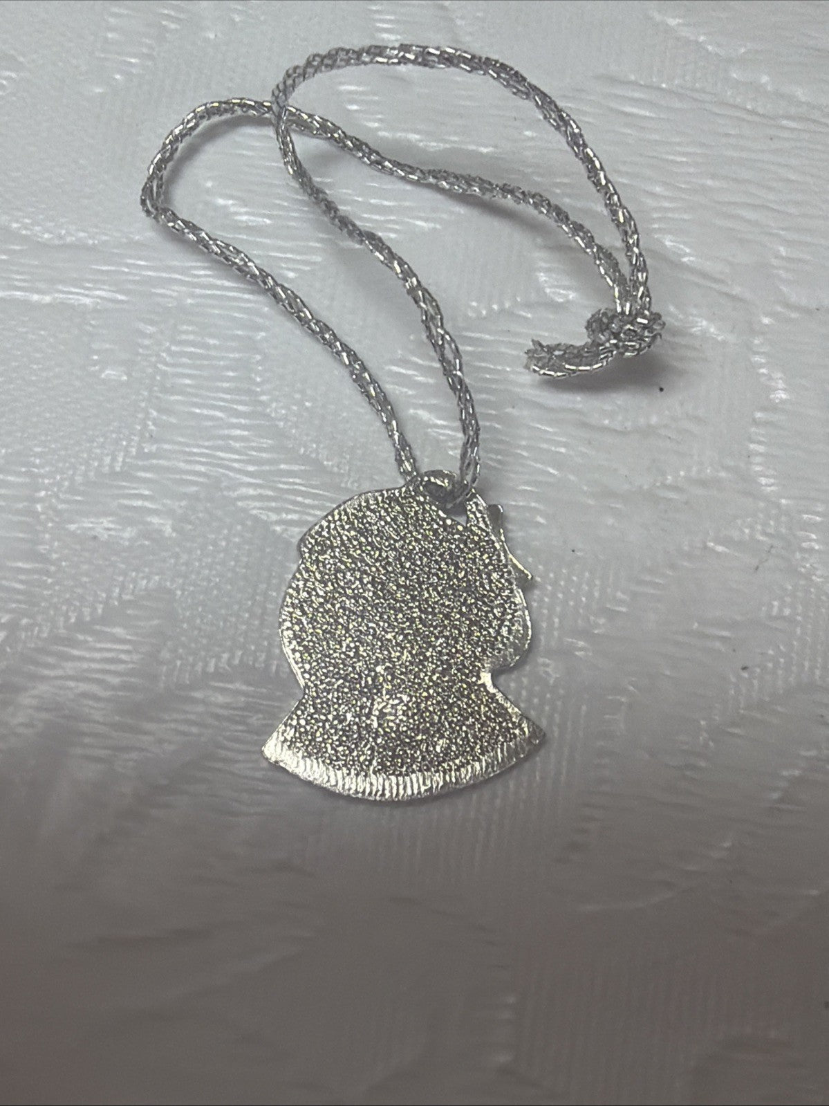Vintage Giovanni Silver Tone Costume Jewelry Authenticity Hang Tag Necklace