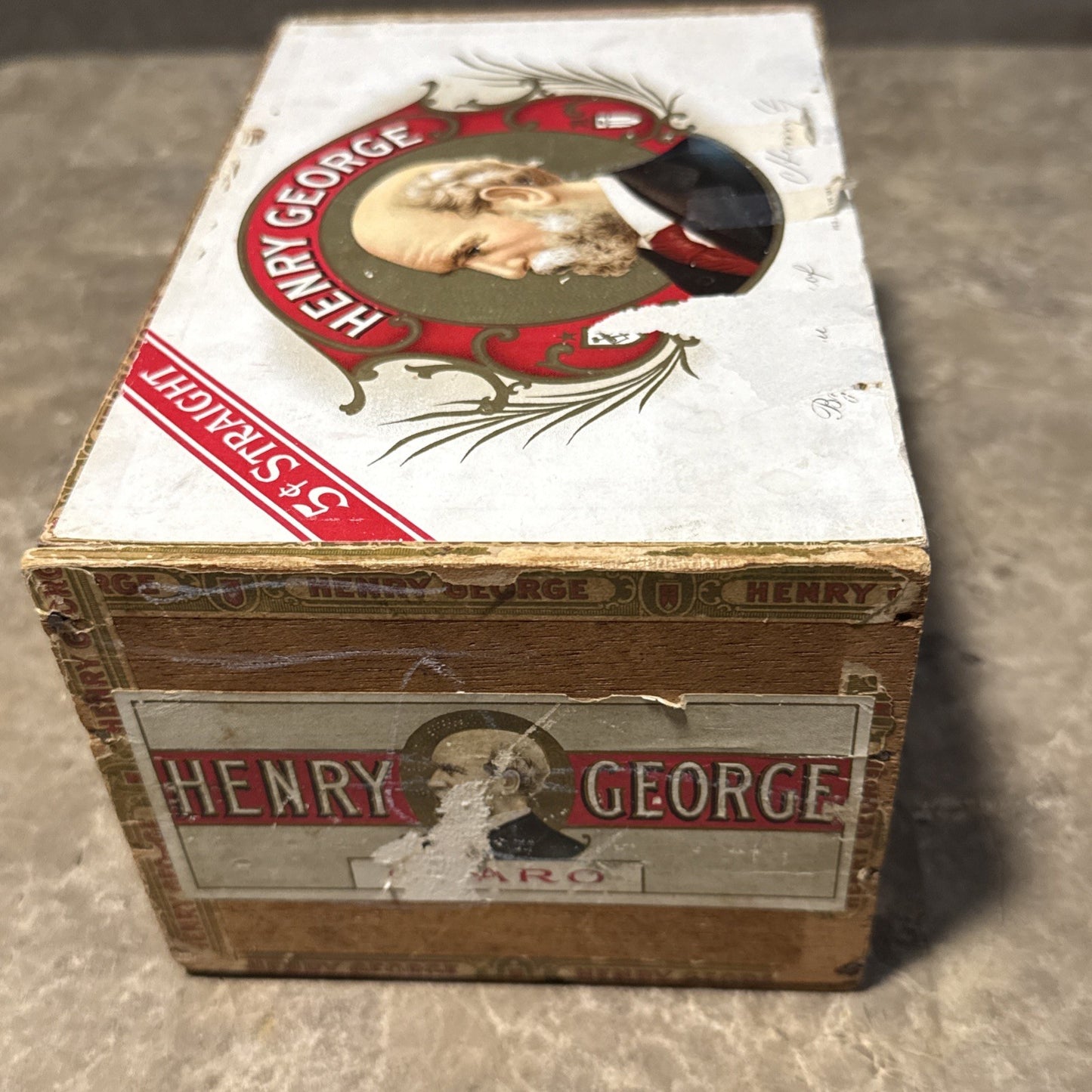 Henry George Collection Wooden Cigar Box 100 Count Pennsylvania