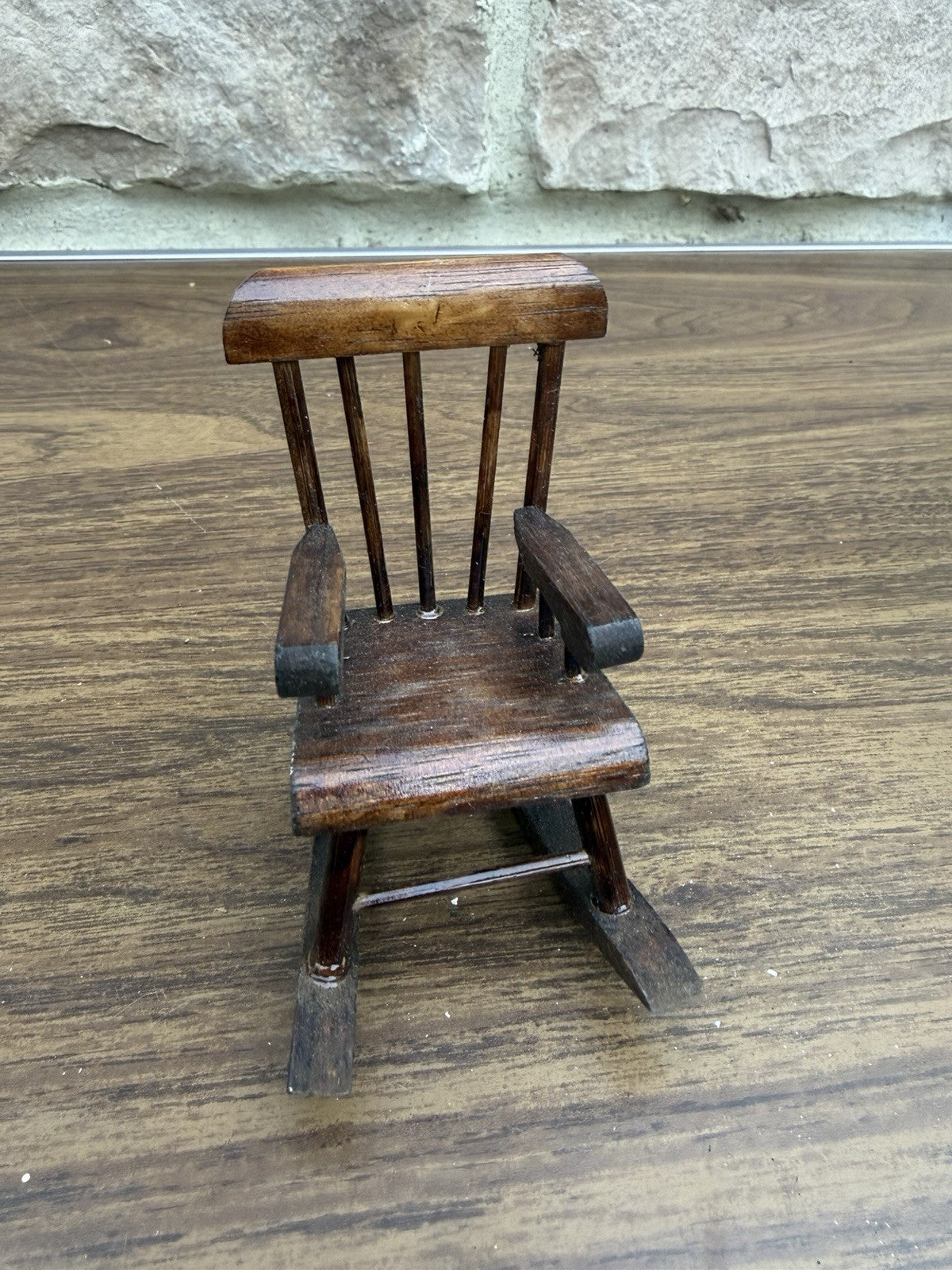 Vintage Dollhouse Rocking Chair Lot 3 Wooden Miniature Furniture 4"
