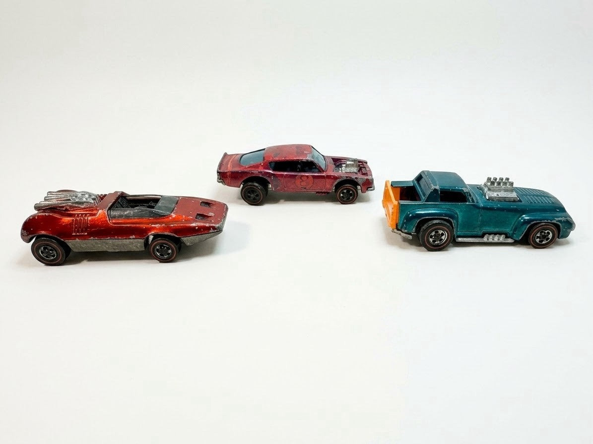 Vintage Hot Wheels Redline Lot 3 King Kuda Peeping Bomb Short Order Diecast Cars