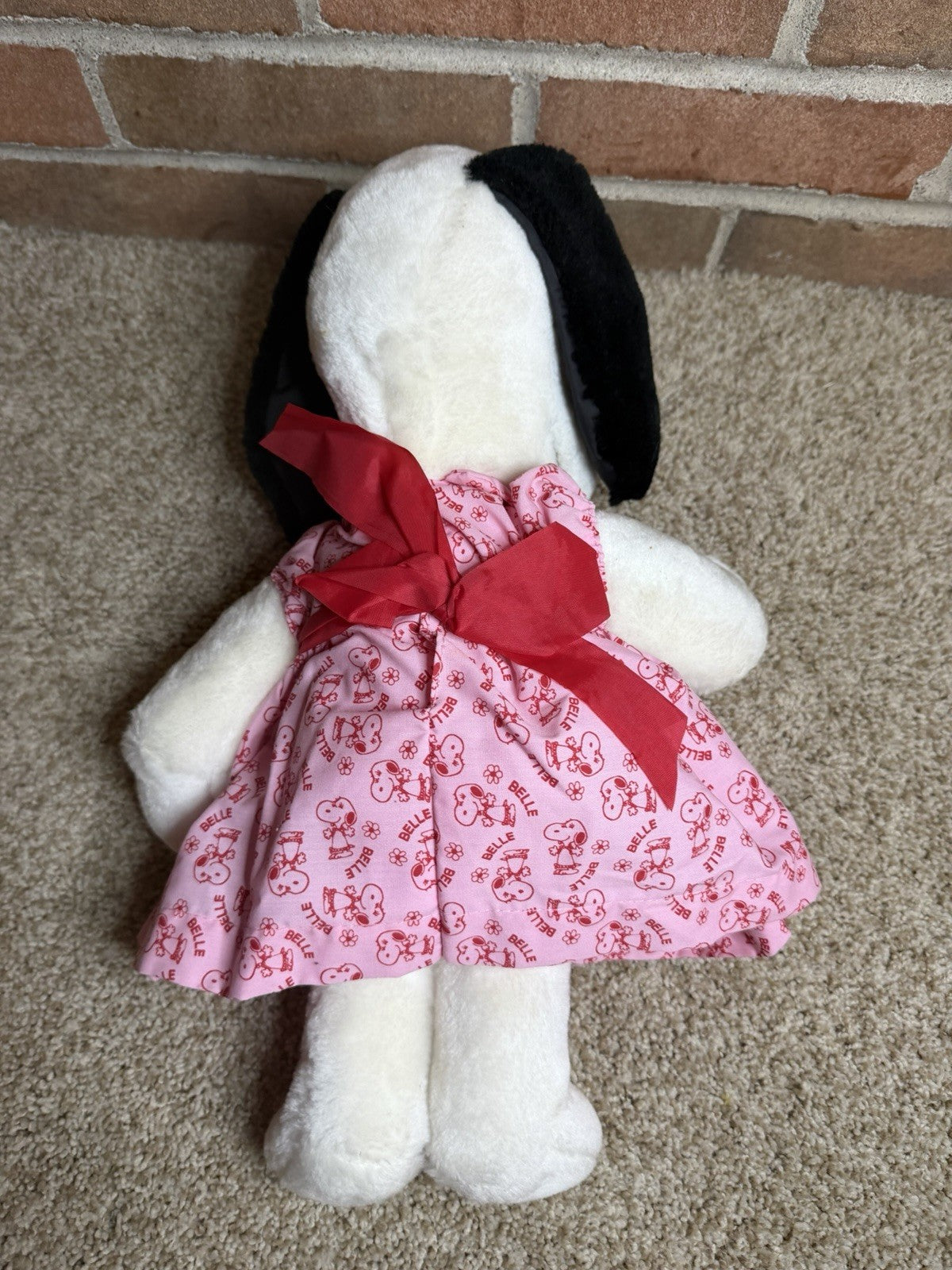 Vintage Peanuts Snoopy Belle Plush Lot Valentine Heart Easter Bunny 17"