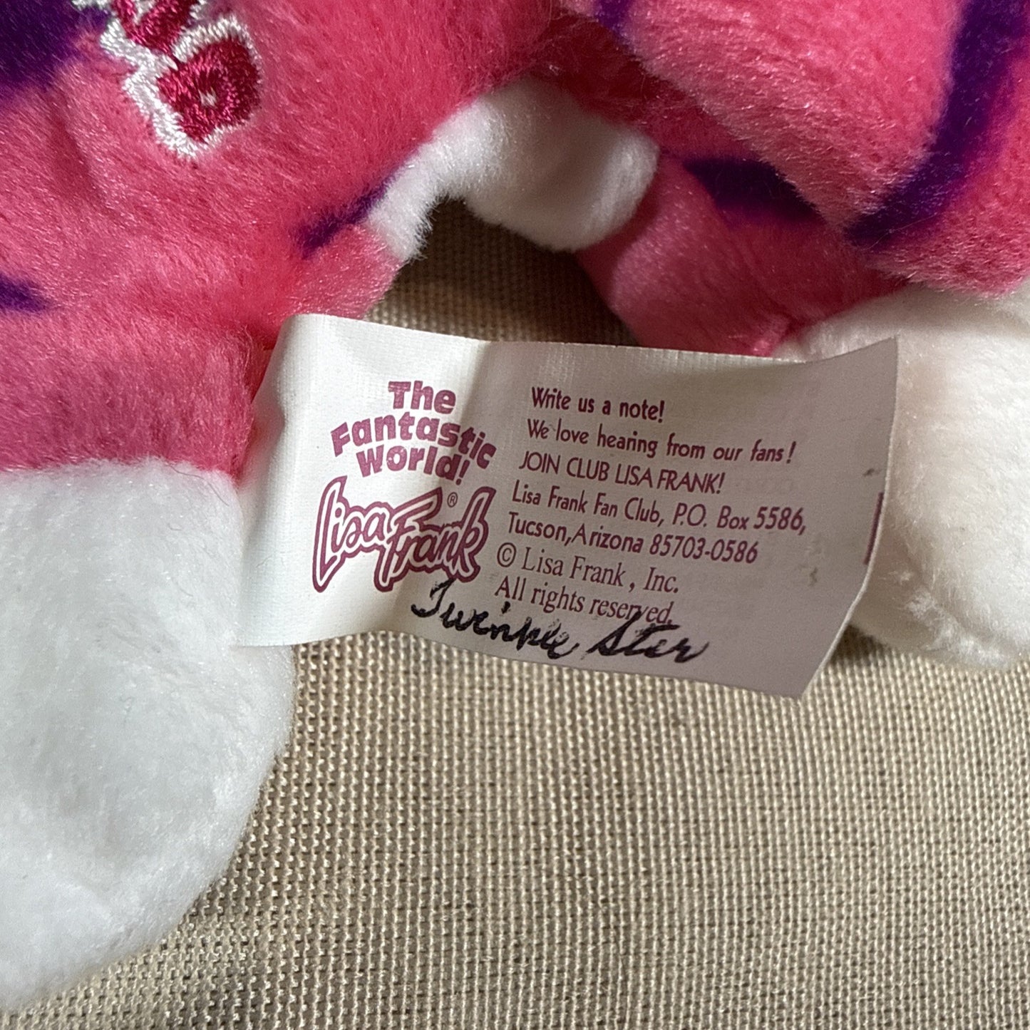 Vintage 1998 Lisa Frank Twinkle Star Pink Cat Bean Buddy NWT Rare Plush