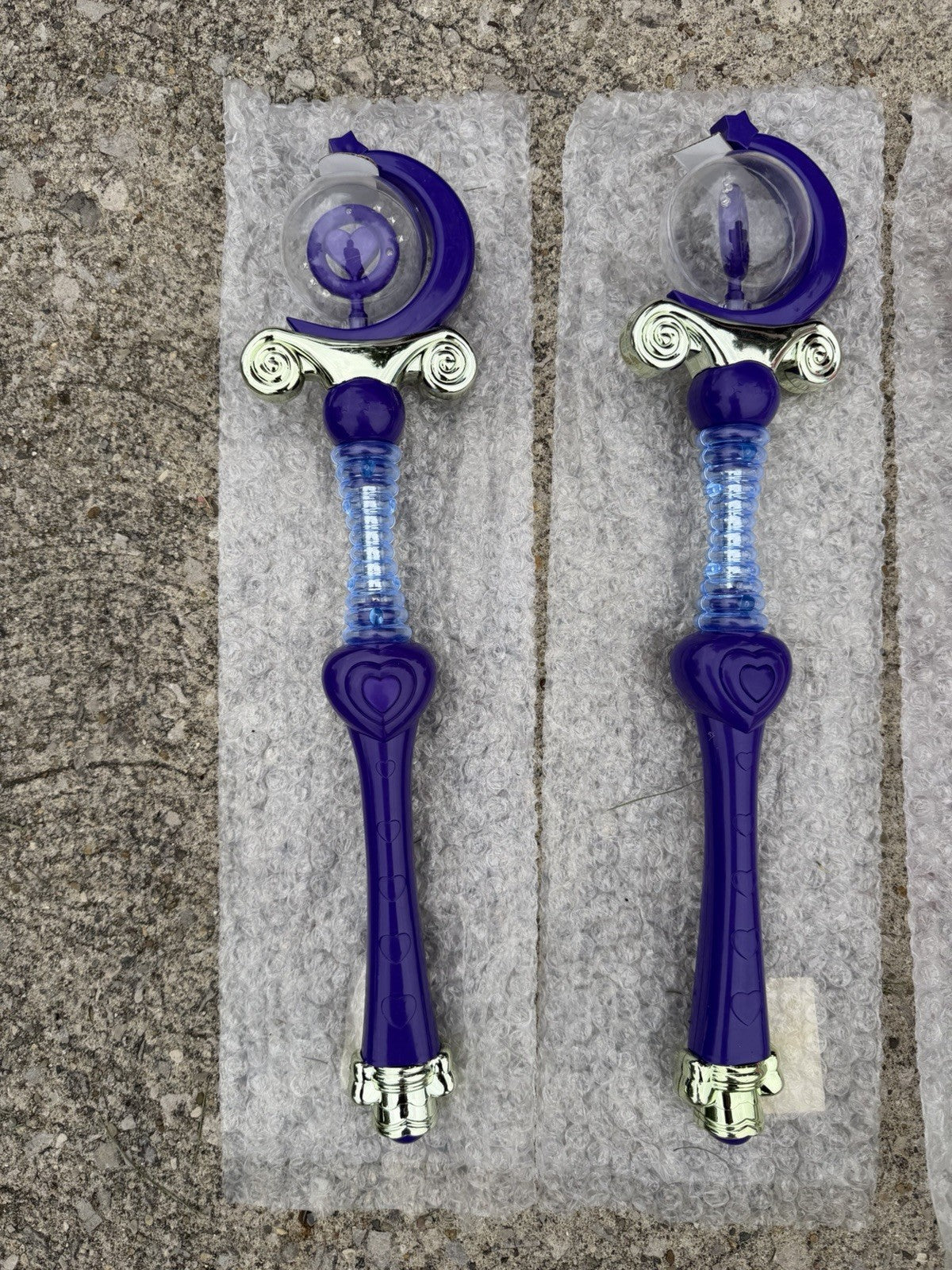 Lot of 5 Vintage Light Up Moon Scepter Wands Princess Costume Party Favor NOS