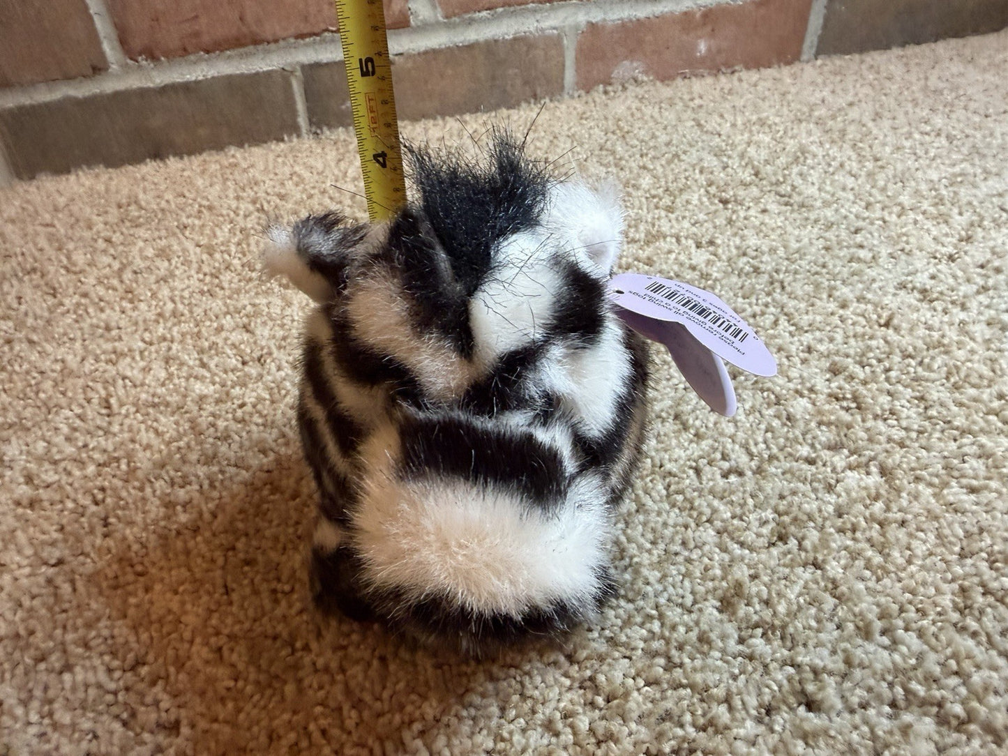 Vintage 1997 Swibco Puffkins Zack Zebra 5 Inch Plush Stuffed Animal With Tag NWT