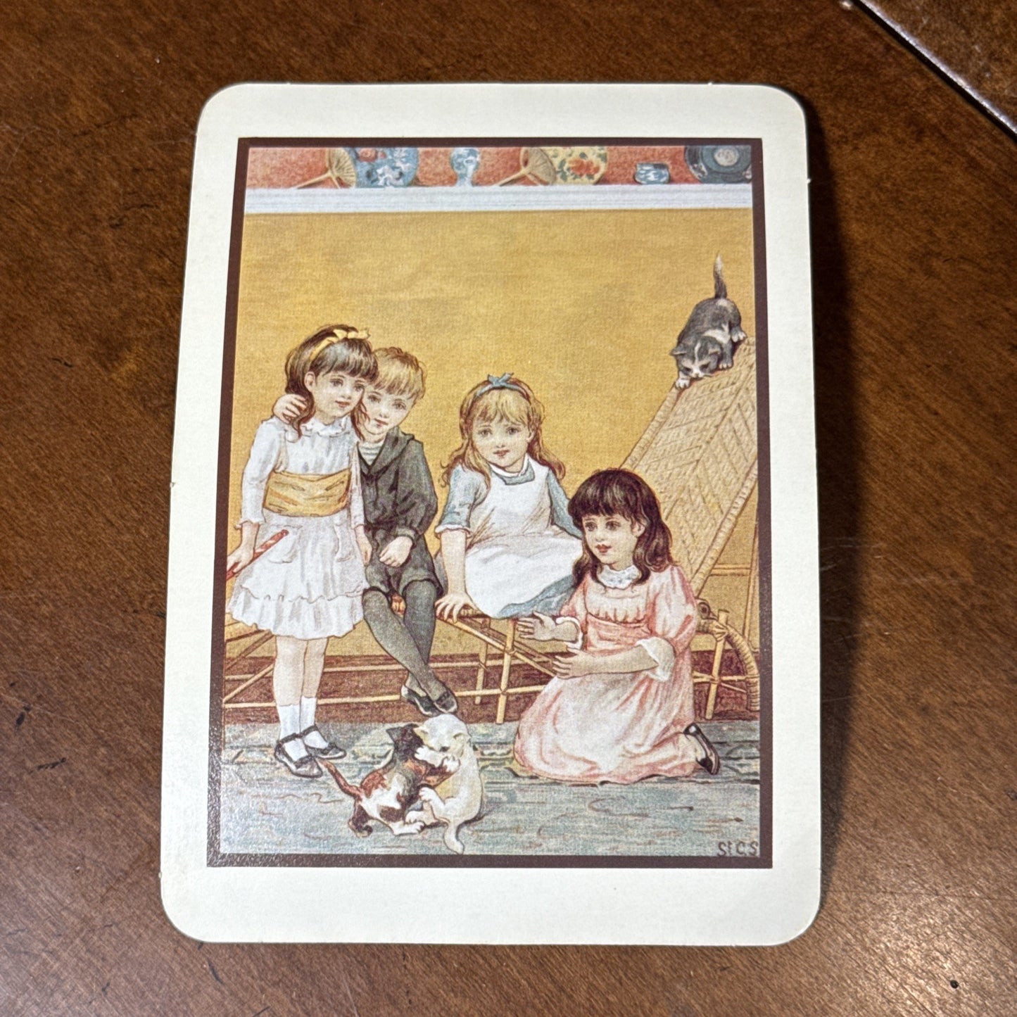 Postcard Whispers of Innocence Nostalgic Snapshot Art Print 1980s Vintage Style