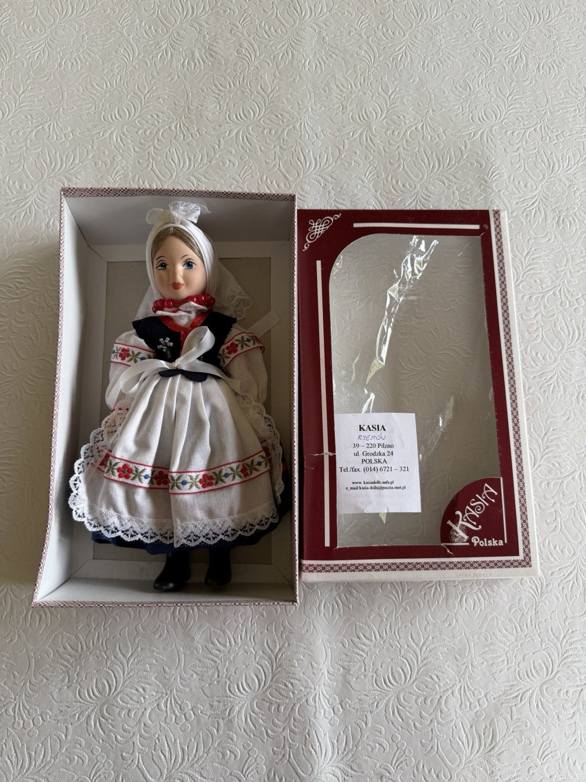 Vintage Kasia Poland Folk Art Doll Rzeszow Traditional Costume Boxed 8.5"