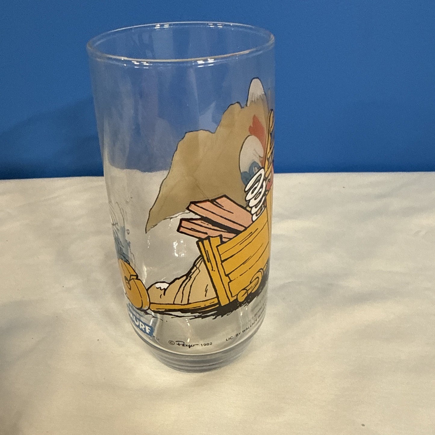 Vintage 1982 Smurfs Peyo Drinking Glasses Set of 5 Smurfette Papa Hefty Grouchy