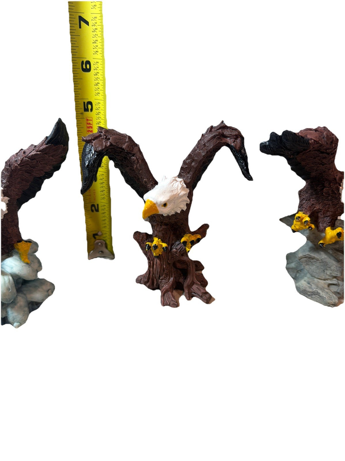 Vintage Resin Bald Eagle Lot of 3 Sitco Eagles 4" Discontinued