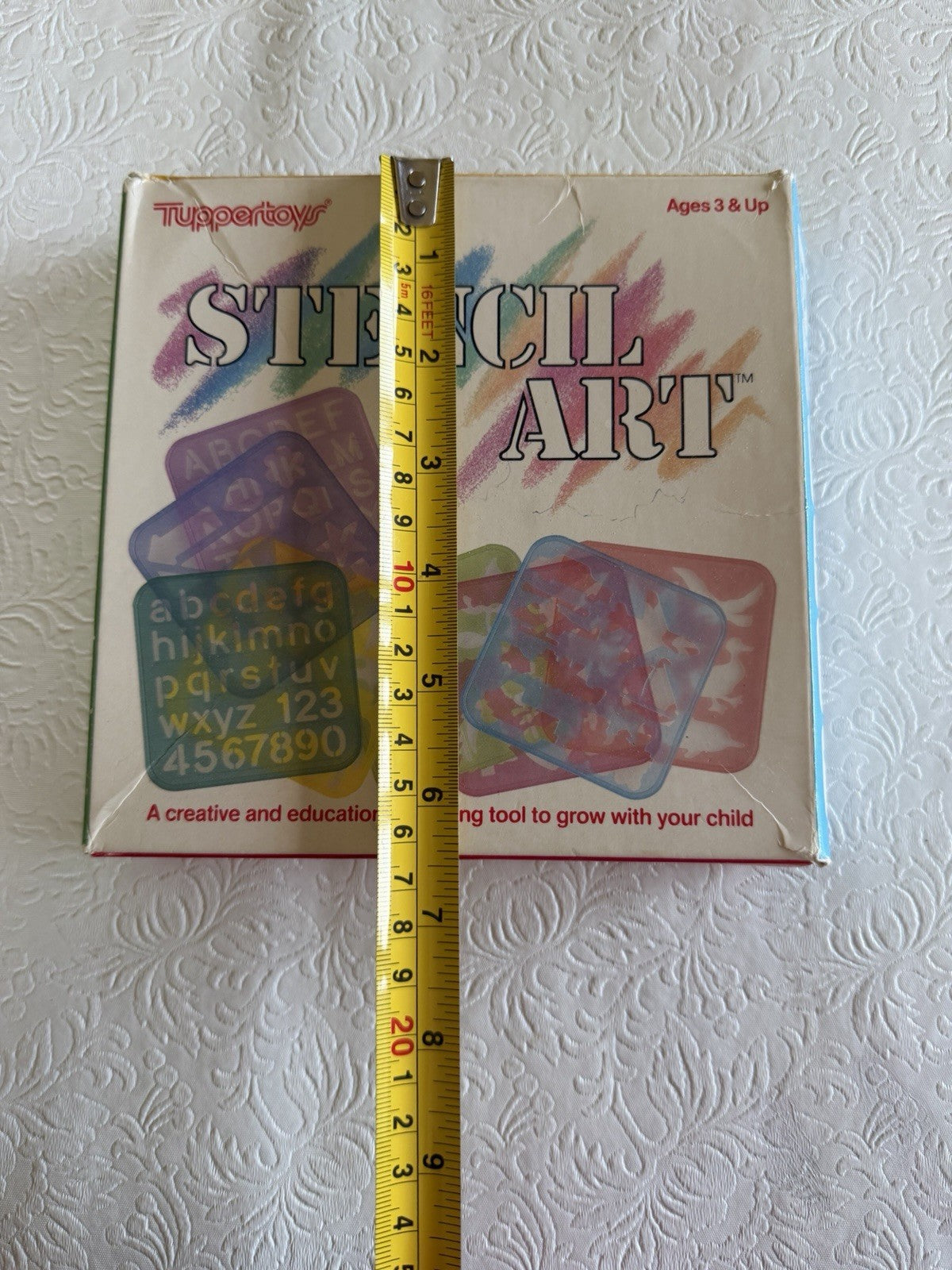 Vintage Tuppertoys Stencil Art Plastic Template Set Boxed Tupperware Creative