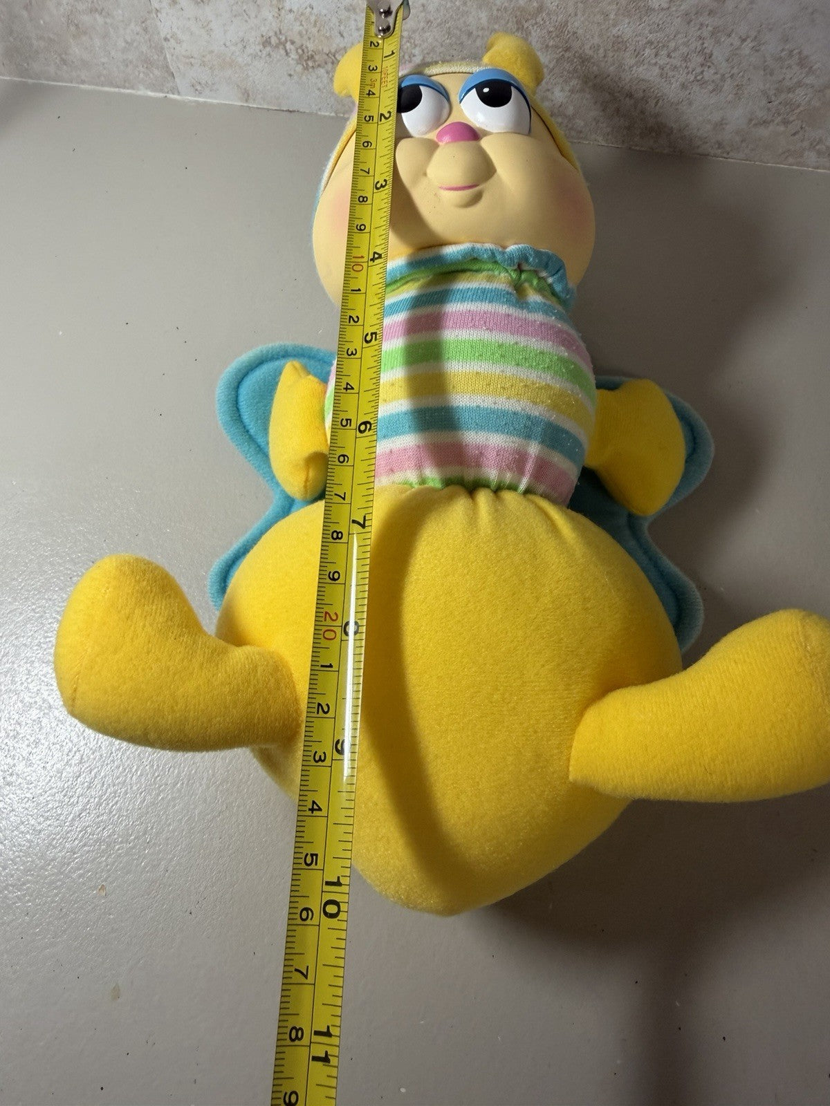 Vintage 1984 Hasbro Glo Friends GloBug Butterfly Plush Glow Worm Untested 10in