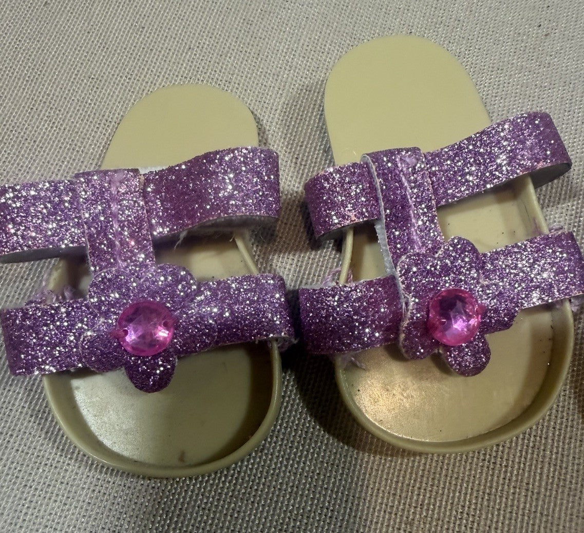 Our Generation 18 Inch Doll Shoes Lot Brown Shoes Purple Tan Sandals