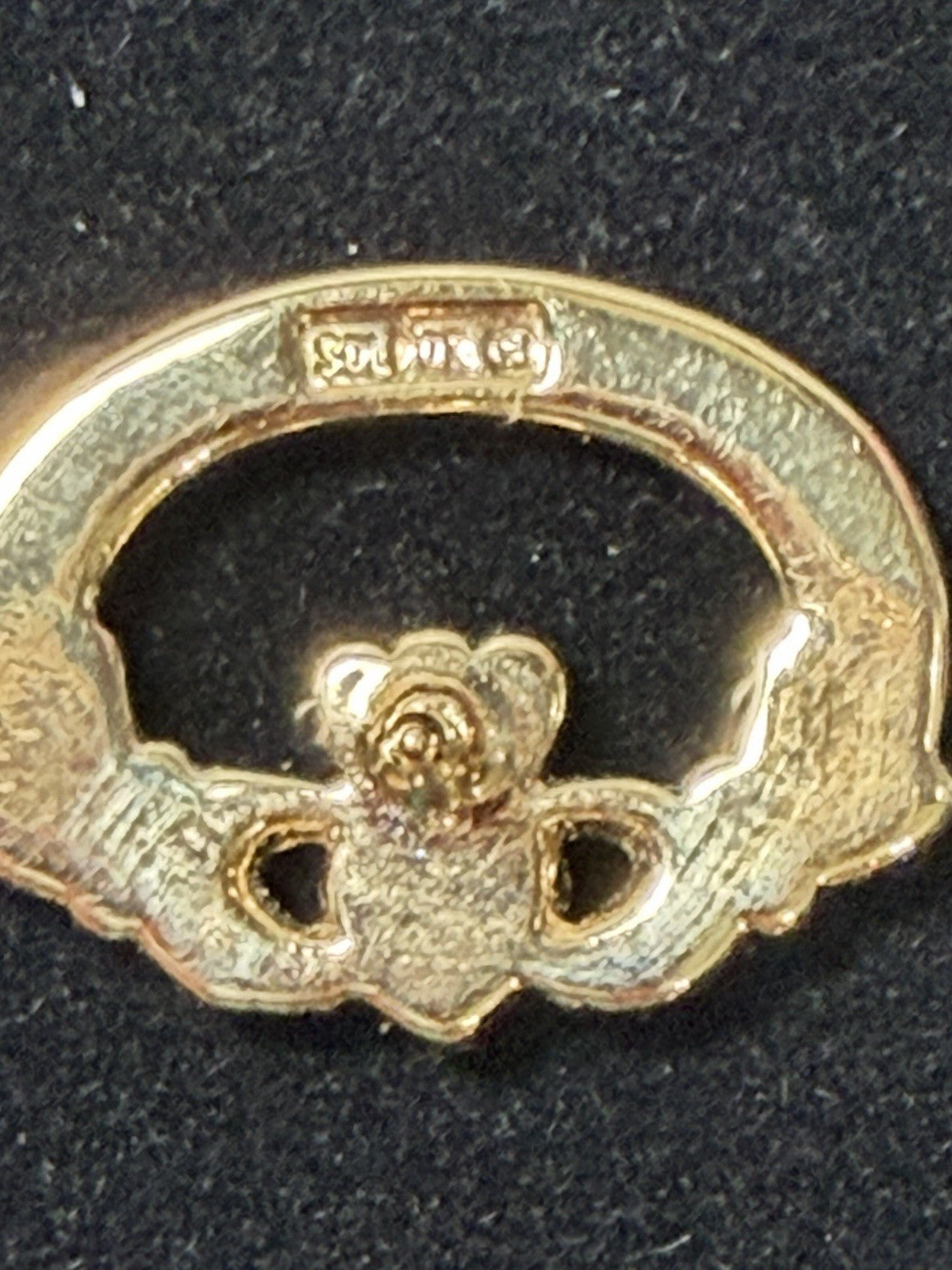 Vintage Sol Co Claddagh Tie Tac Lapel Pin Gold Tone Chain Bar Irish Jewelry Gift