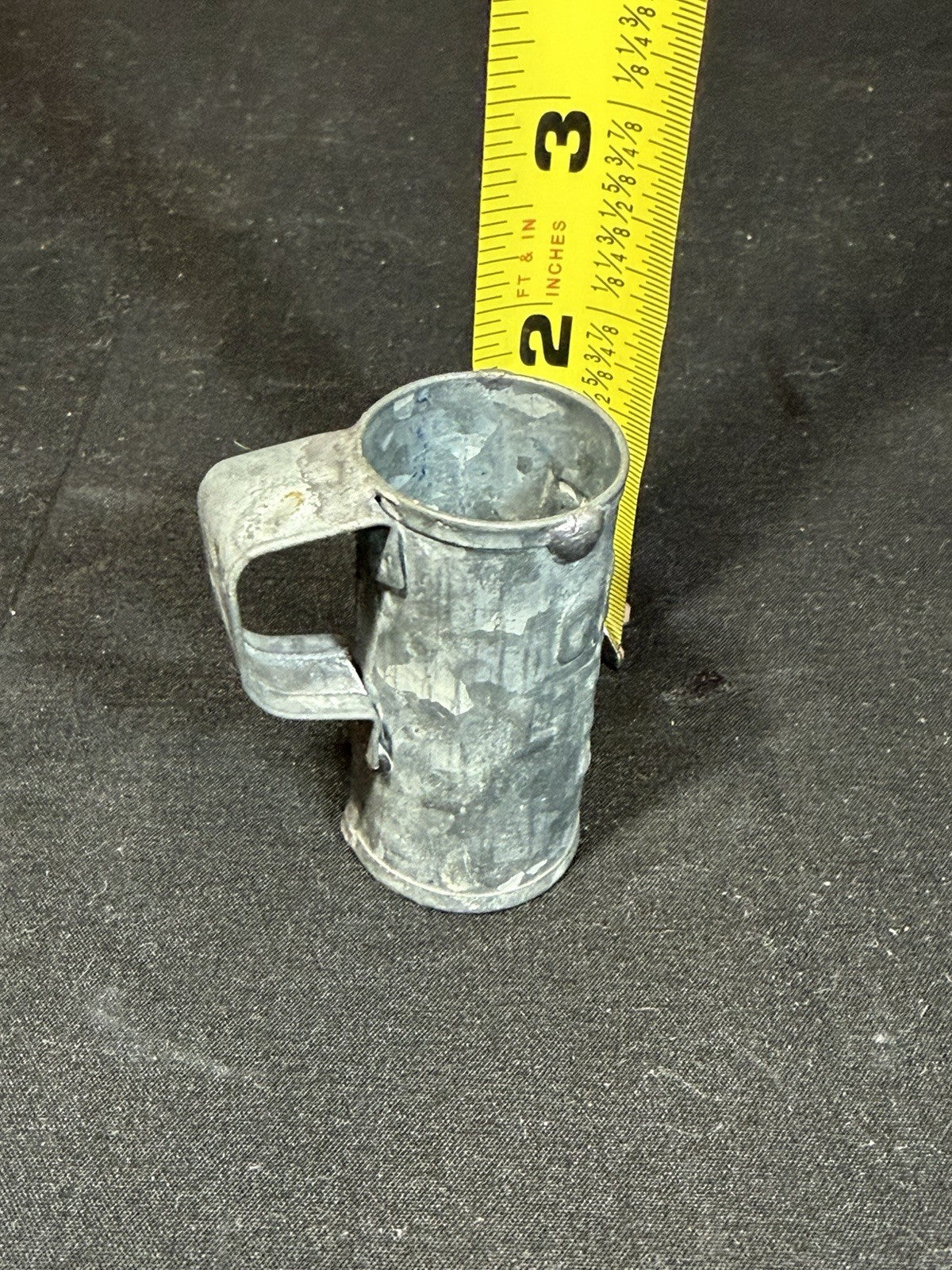 Vintage Galvanized Metal Measuring Container 0.025 LITRO LS 2"