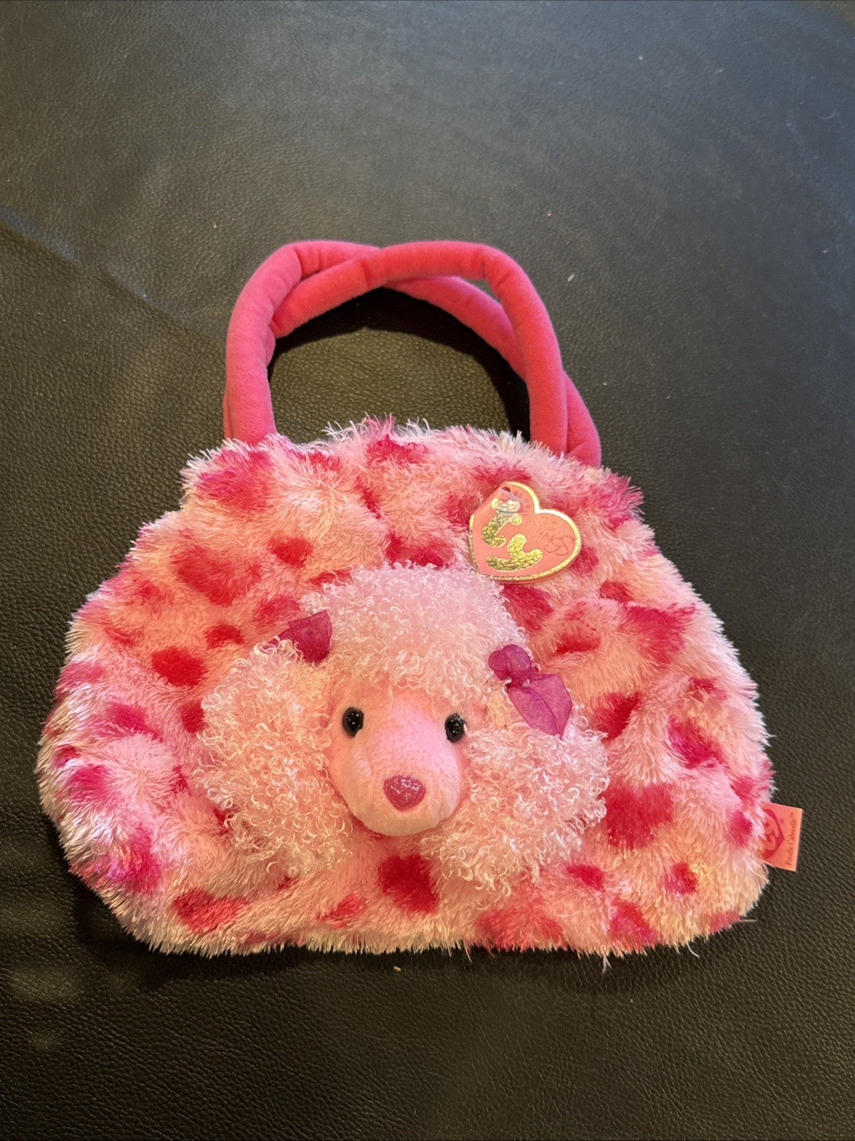 Ty Pinkys Caboodle Poodle Plush Purse Pink Dog 9 Inch MWMT