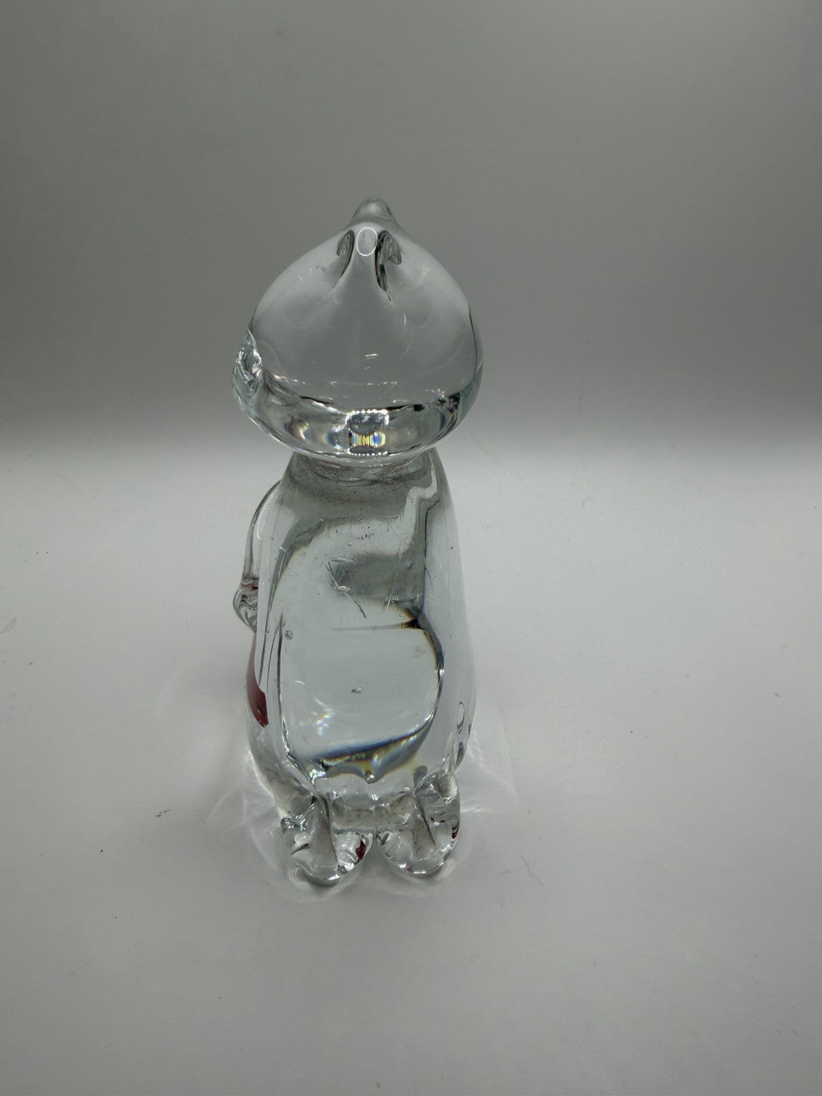Vintage Murano Style Glass Cat Sculpture Goldfish Inside Belly