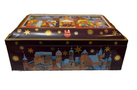 Lebkuchen Schmidt Nuremberg Germany Cityscape Large 10.5" Vintage Cookie Tin