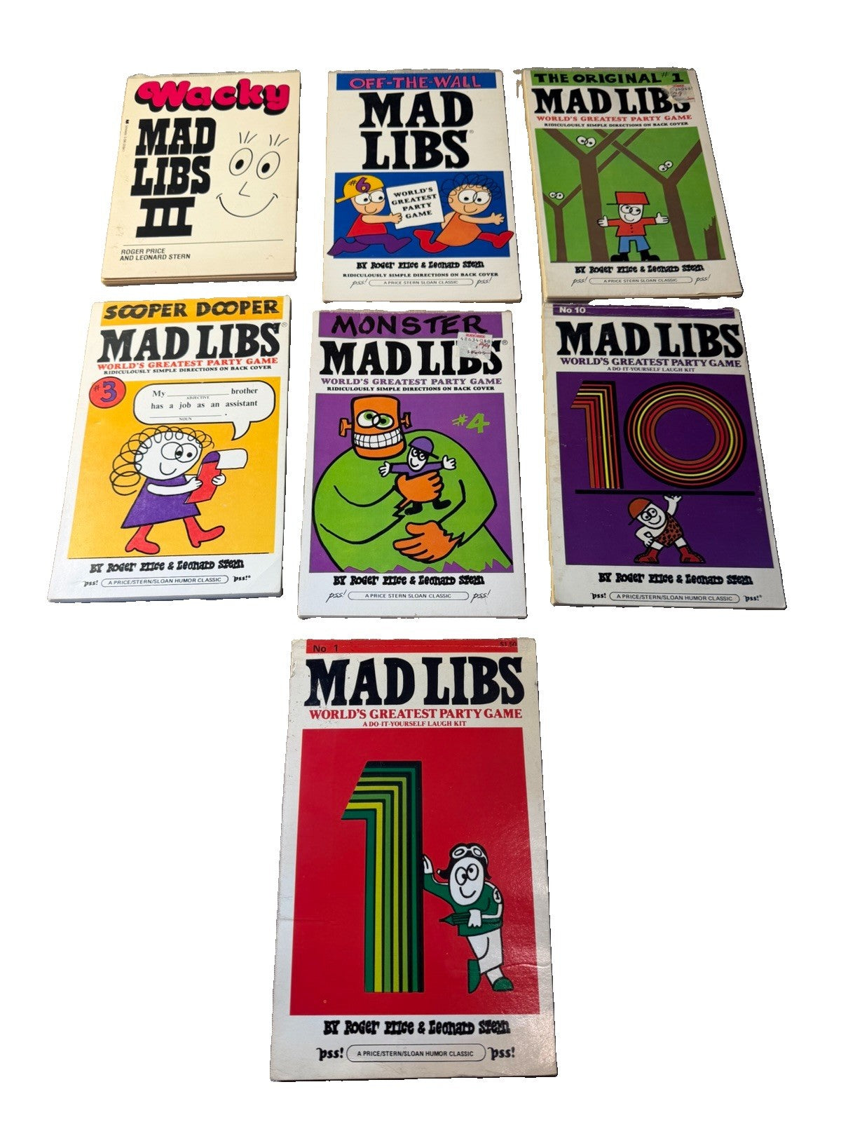 Vintage Mad Libs Books 1950s 1980 Roger Price Leonard Stern Humor Games Lot of 7