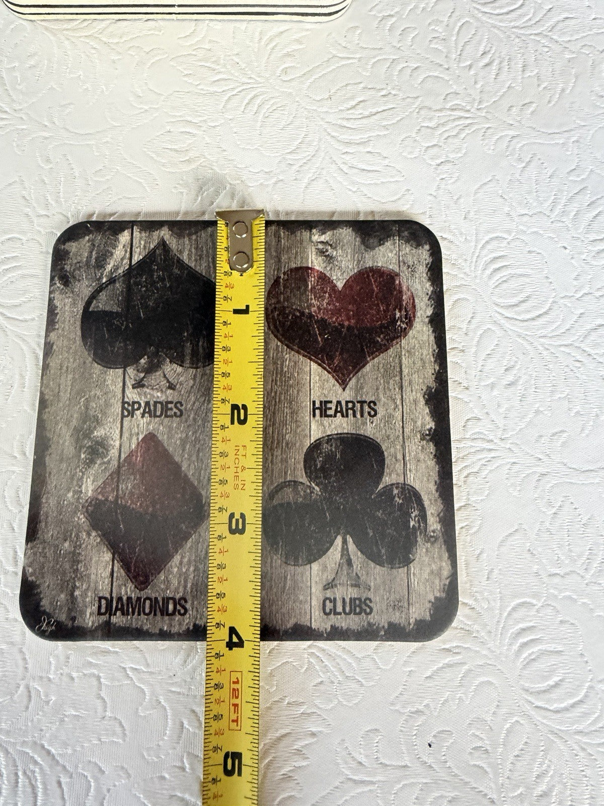 New Playing Card Suits Pub Coasters Set of 12 Recyclable Pulpboard Barware Set