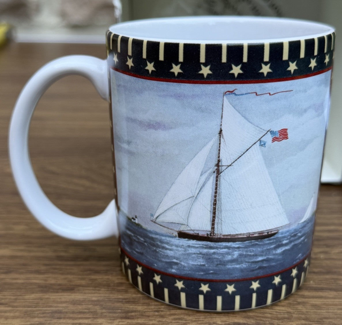 Lang Ellen Stouffer Set Sail Ceramic Mug Boxed Nautical Coffee Cup 2005 New