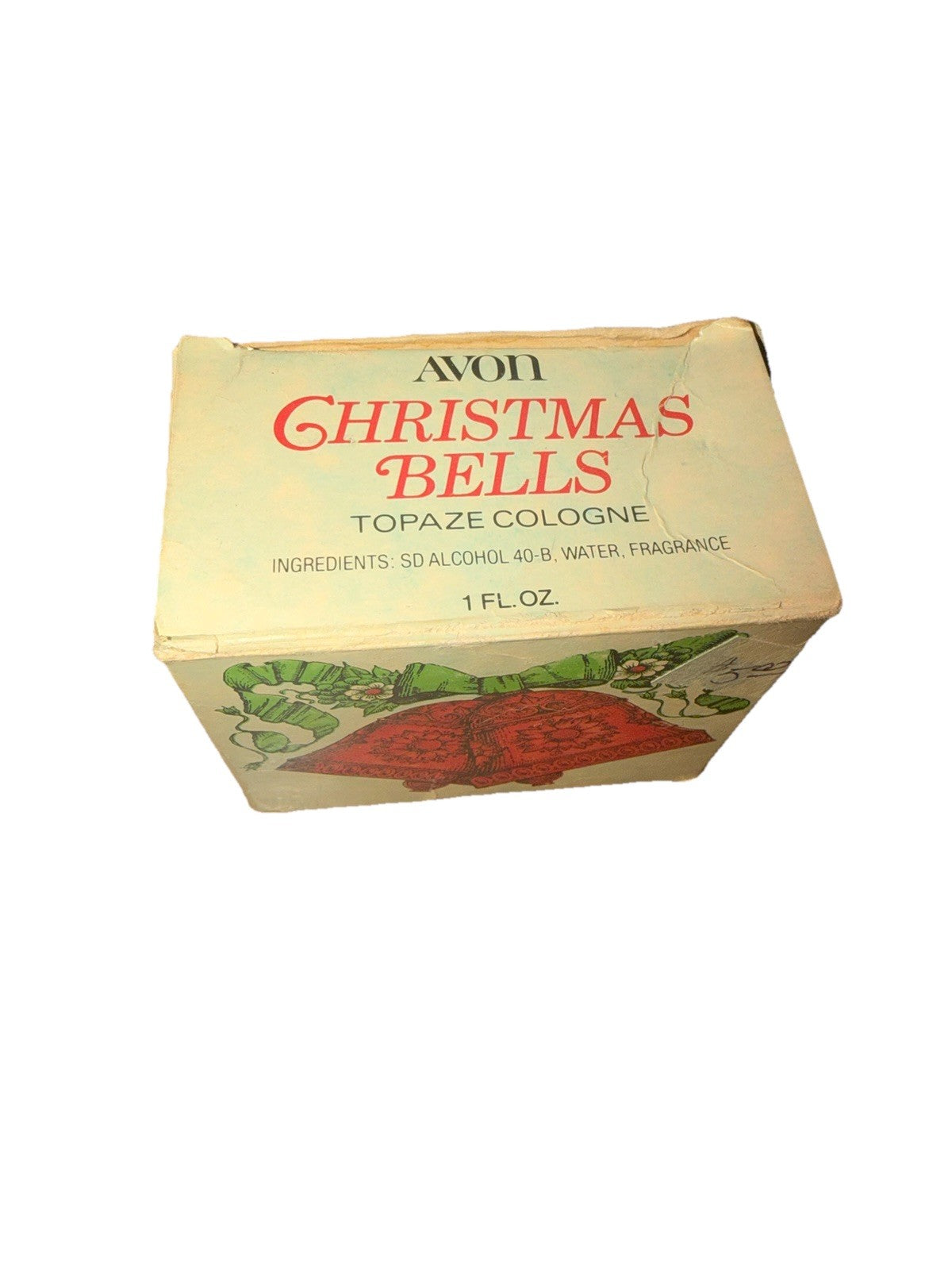 Vintage Avon Christmas Bells Topaz Cologne 1974 Full Bottle