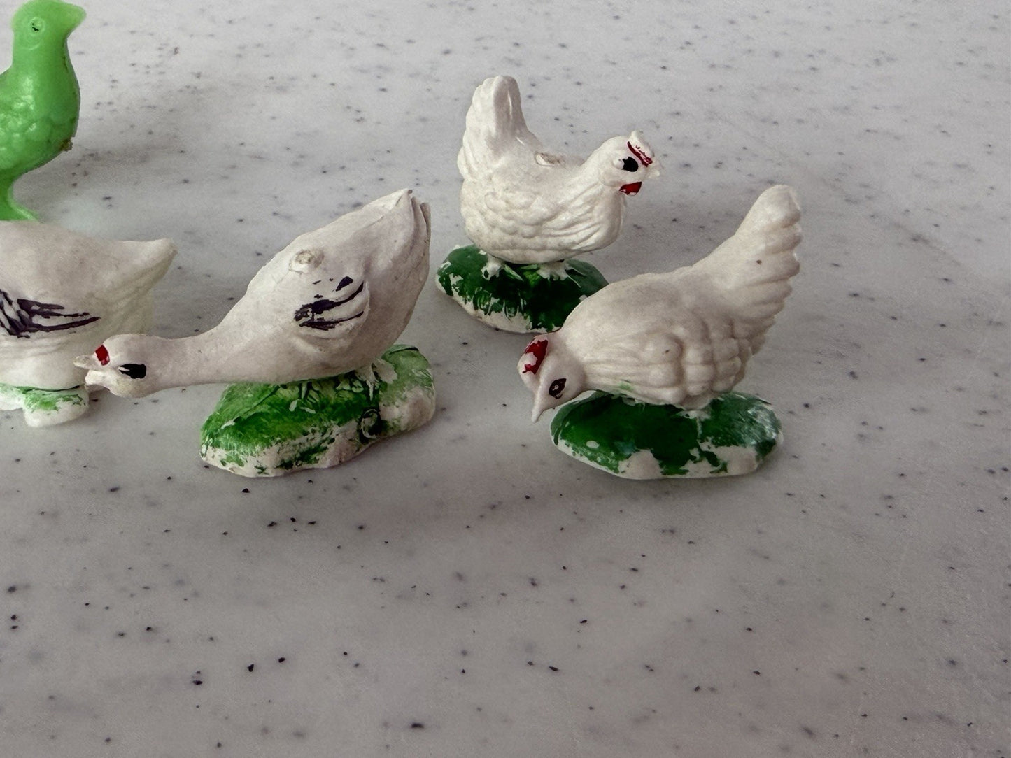 Vintage Miniature Resin Farm Animal Figure Lot Ducks Chickens Birds