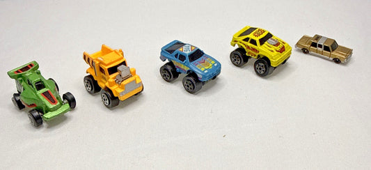 Vintage Micro Machines Road Champs Mini Cars Lot 5 Dragster Limo 1980s Diecast