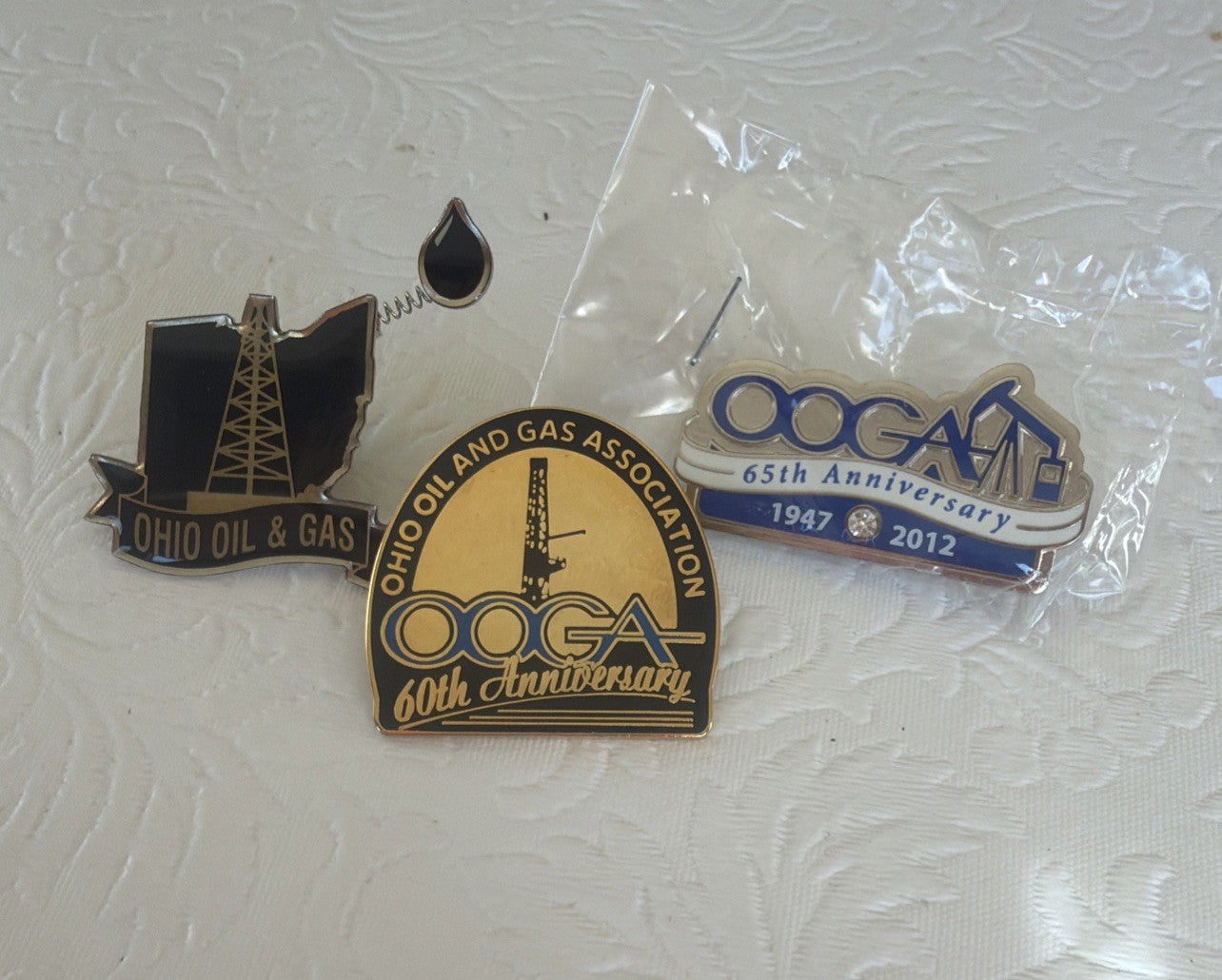 Vintage OOGA Ohio Oil Gas Association Pin Coaster Lot Energy Industry