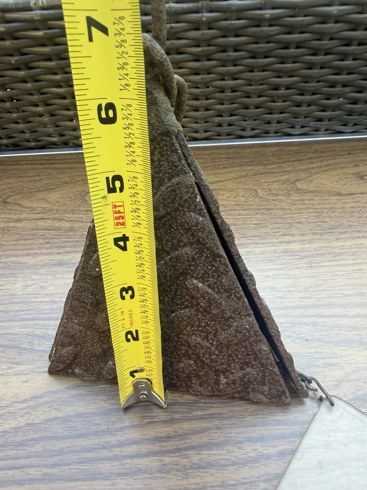 Vintage Joe Coniff Style Metal Triangle Wind Chime Bell Patina
