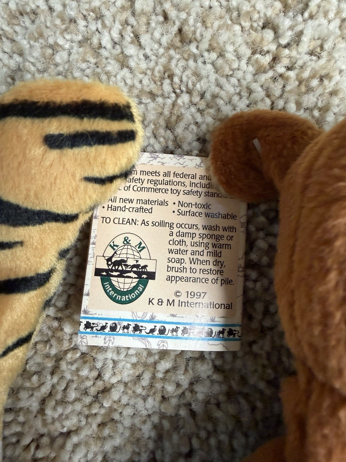 Vintage K&M International Kellytoy Jungle Beanbag Plush Animals Lot 1994 1997