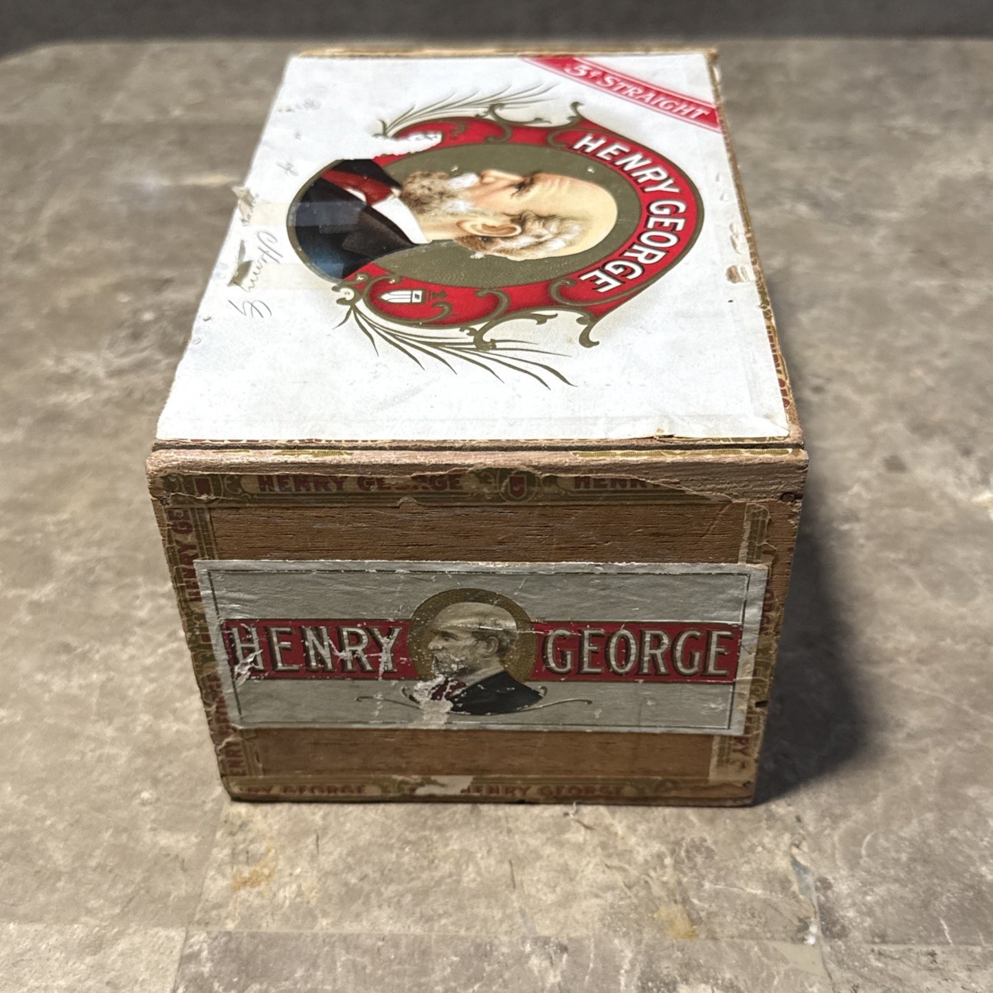 Henry George Collection Wooden Cigar Box 100 Count Pennsylvania