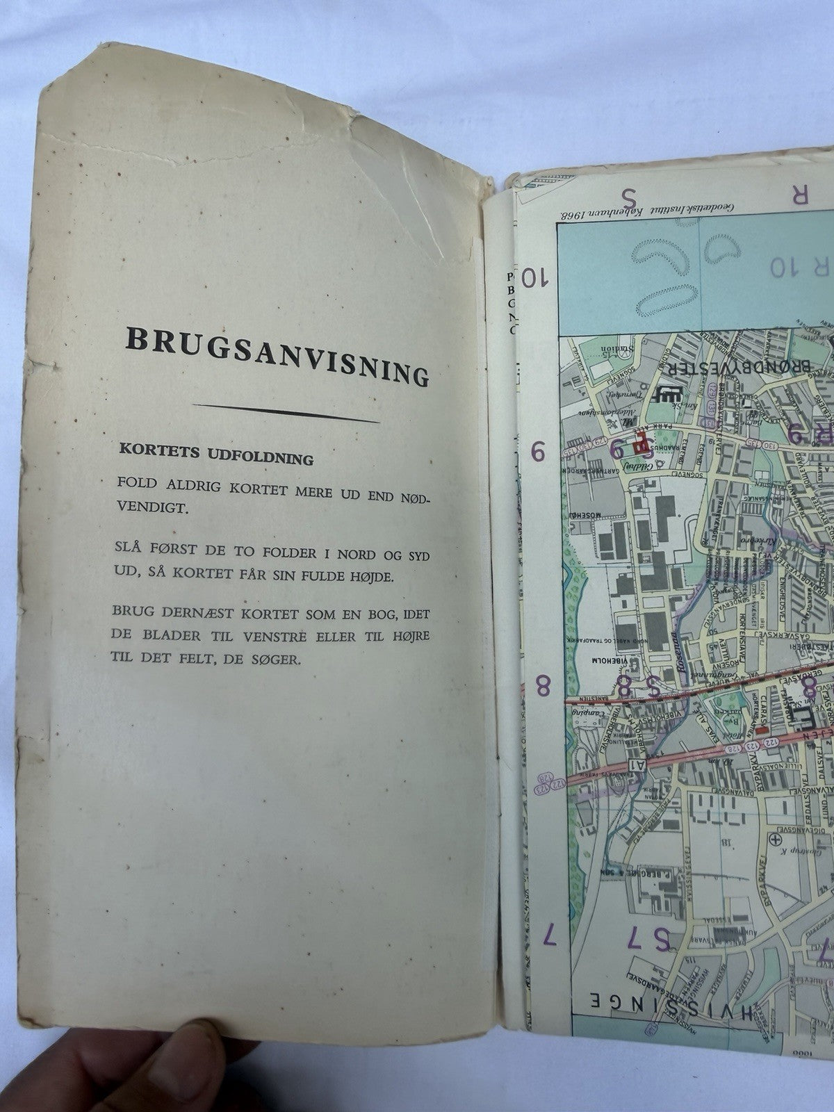 Vintage 1968 Copenhagen Denmark Tourist Pocket Map Geodætisk Institut