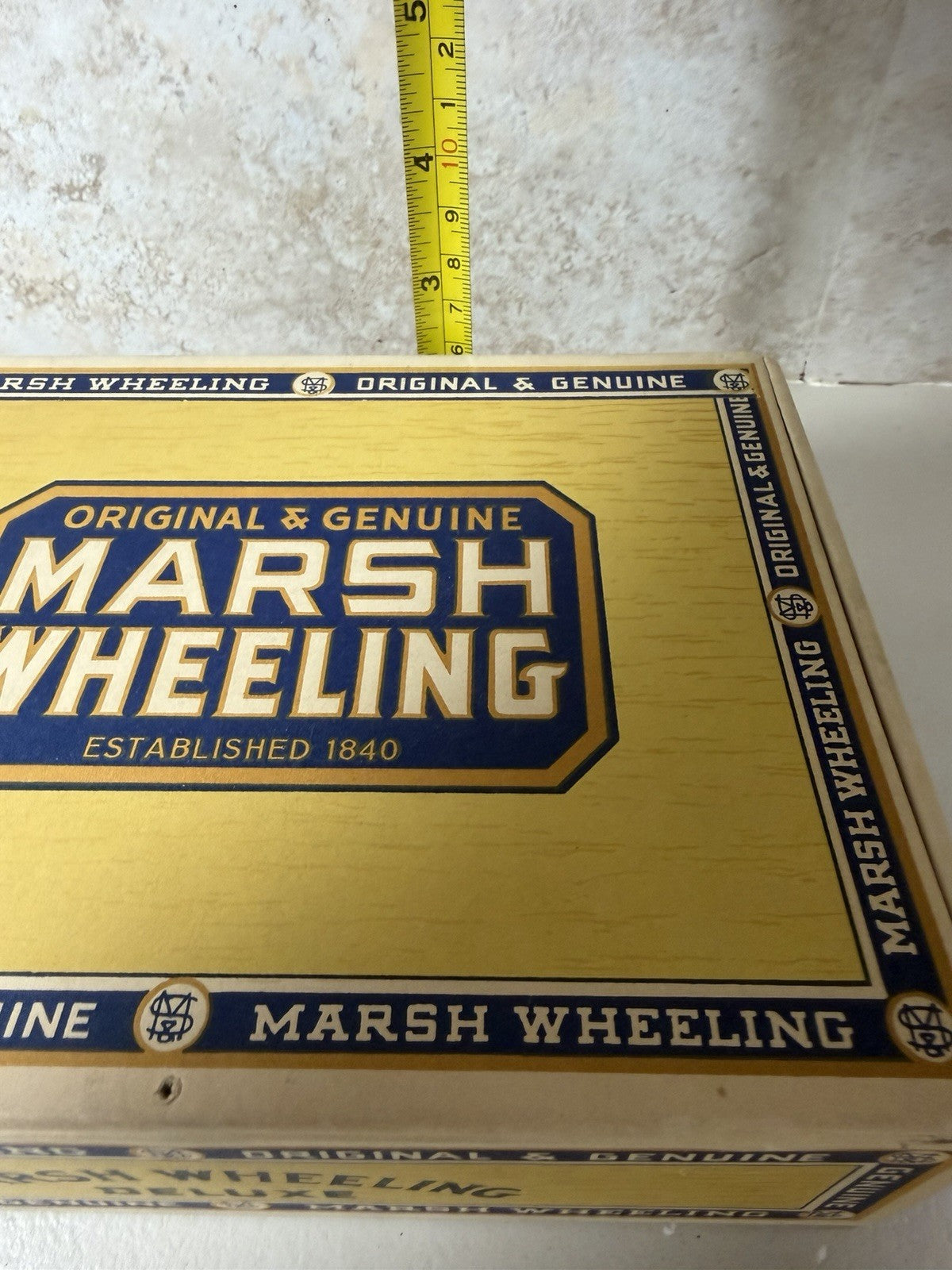 Vintage Marsh Wheeling Cigar Box 1932 West Virginia 8 Cent Tax Stamp Empty