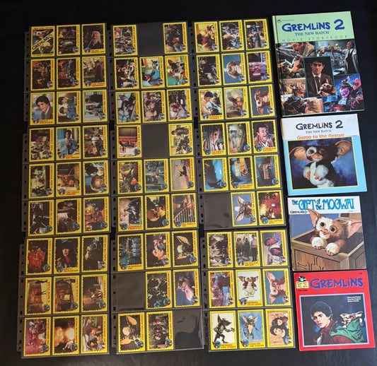 Vintage 1984 Gremlins Trading Cards Binder Lot Books Records Duplicate Cards